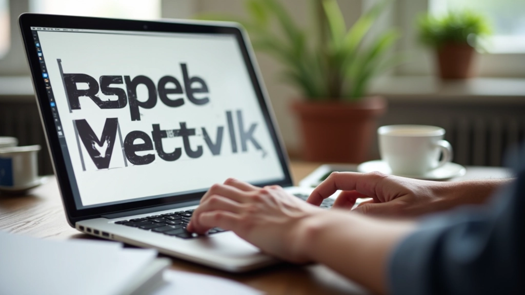 Laptop scherm toont een website met goed uitgekozen lettertype combinaties en goed regelafstand